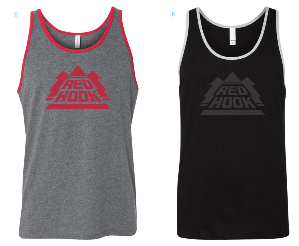 129726 Redhook Logo Tanks Men MOCK E - 3480 Deep Heather/Red / F - 3480 Black/Athletic Heater
